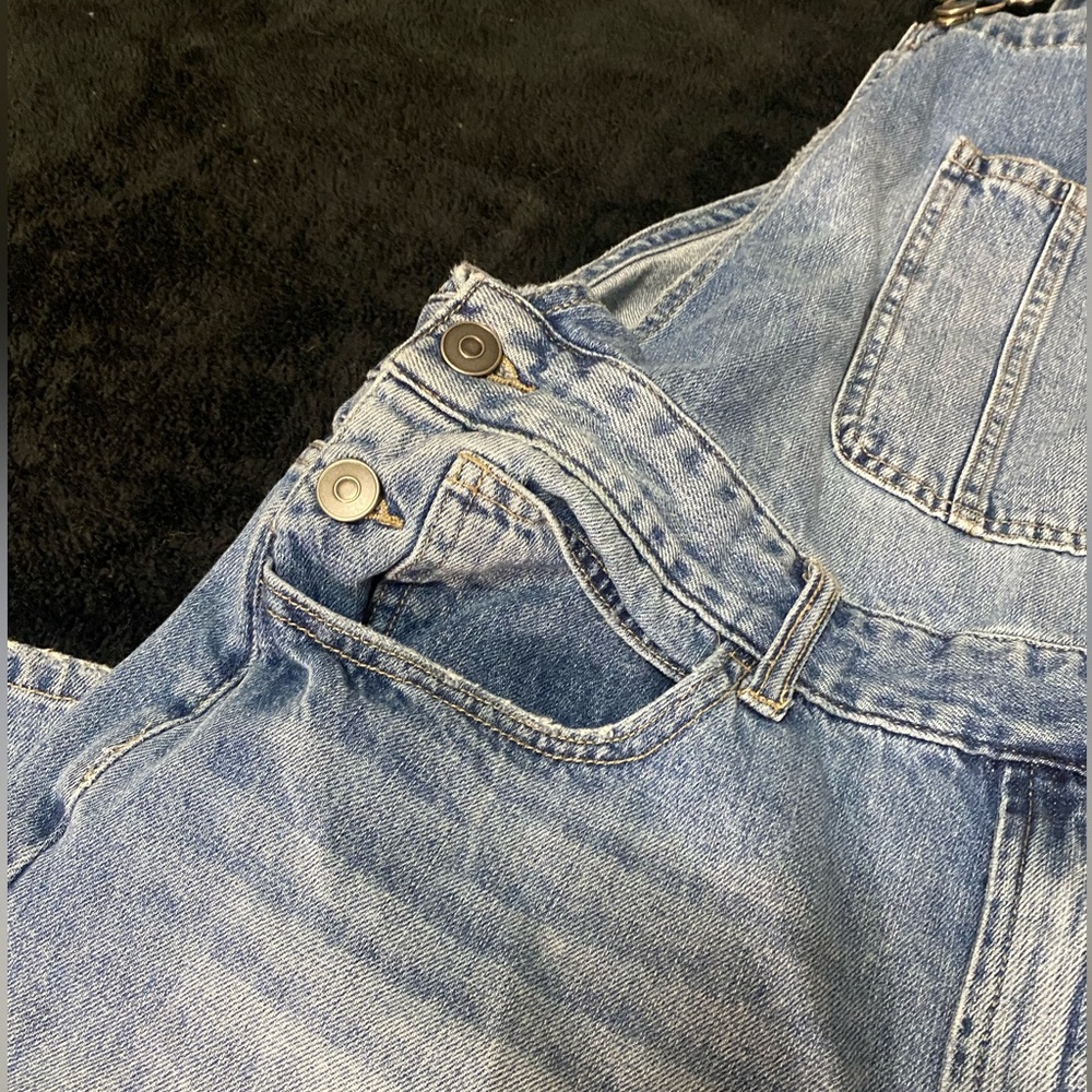 Forever 21 Blue Jean Ripped Overalls - Picture 3 of 7